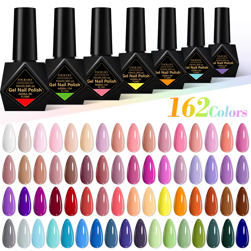 4 pièces/ensemble quatre LILY Orange nu violet Gel vernis à ongles Halloween
