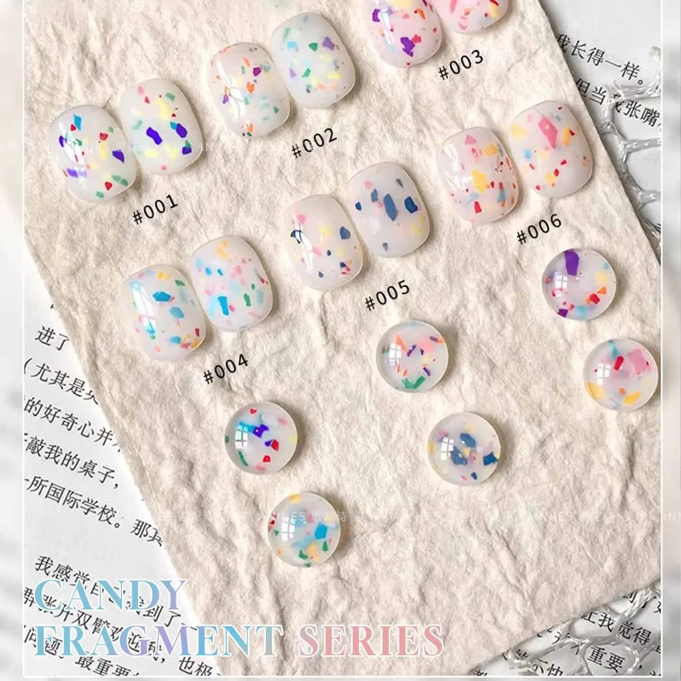MIANEL 1-16 pièces 12ML Vernis à ongles gelée aux fragments de bonbons japonais d'été