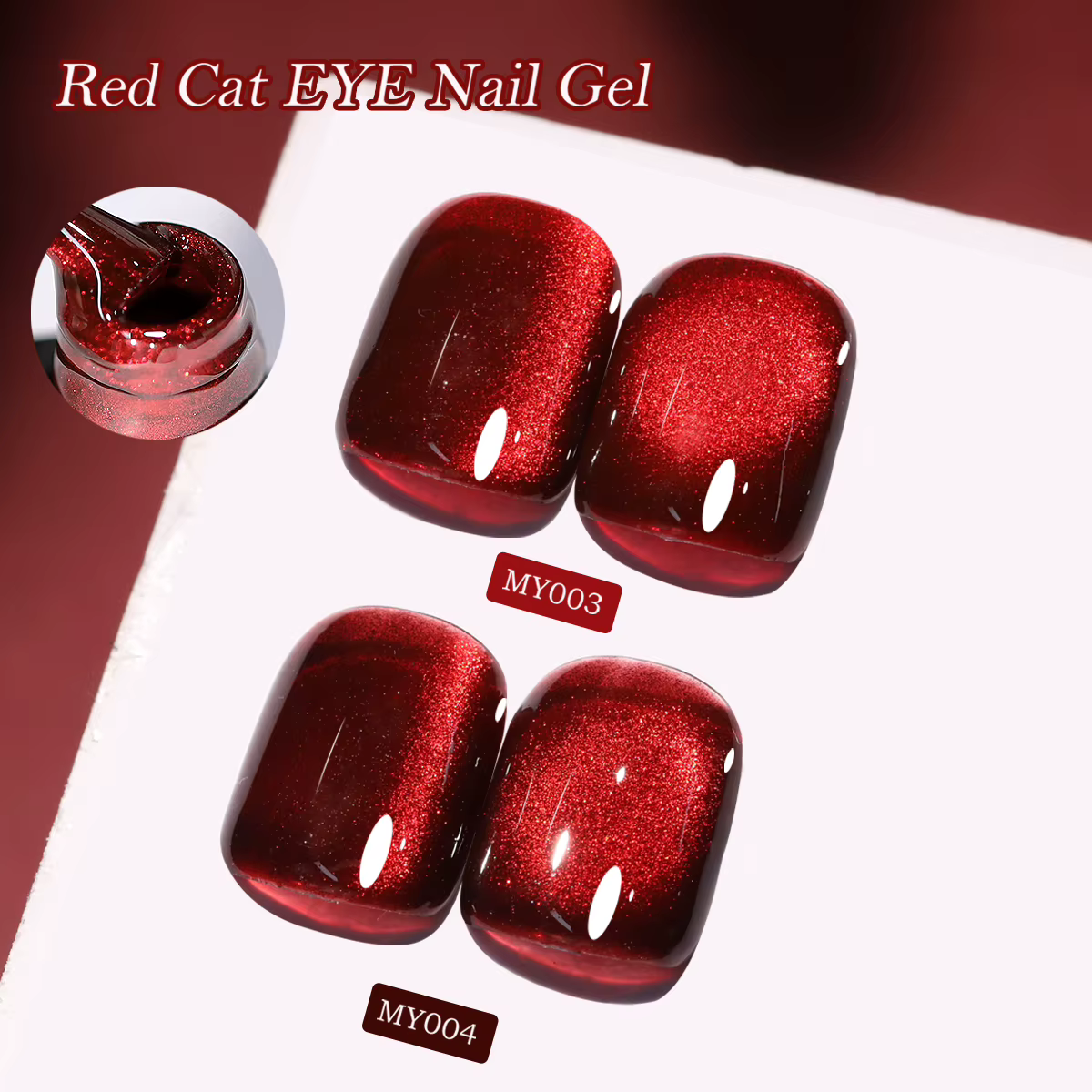 Gel magnétique rouge effet œil de chat pour ongles des orteils