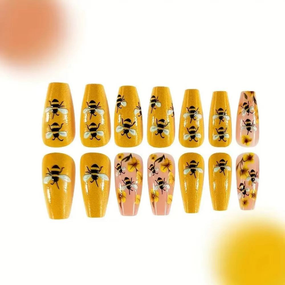 24 pièces/ensemble, faux ongles mi-longs pour femmes