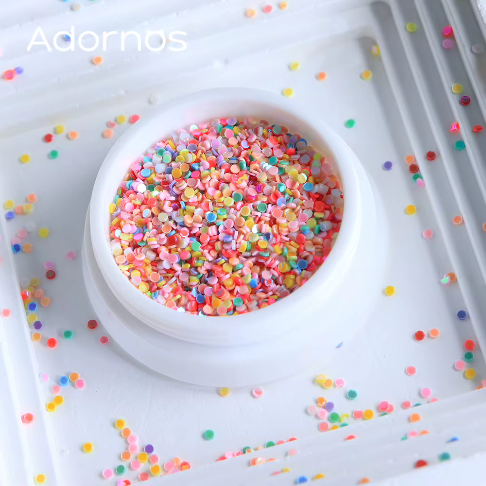 Paillettes rondes colorées pour décoration d'ongles