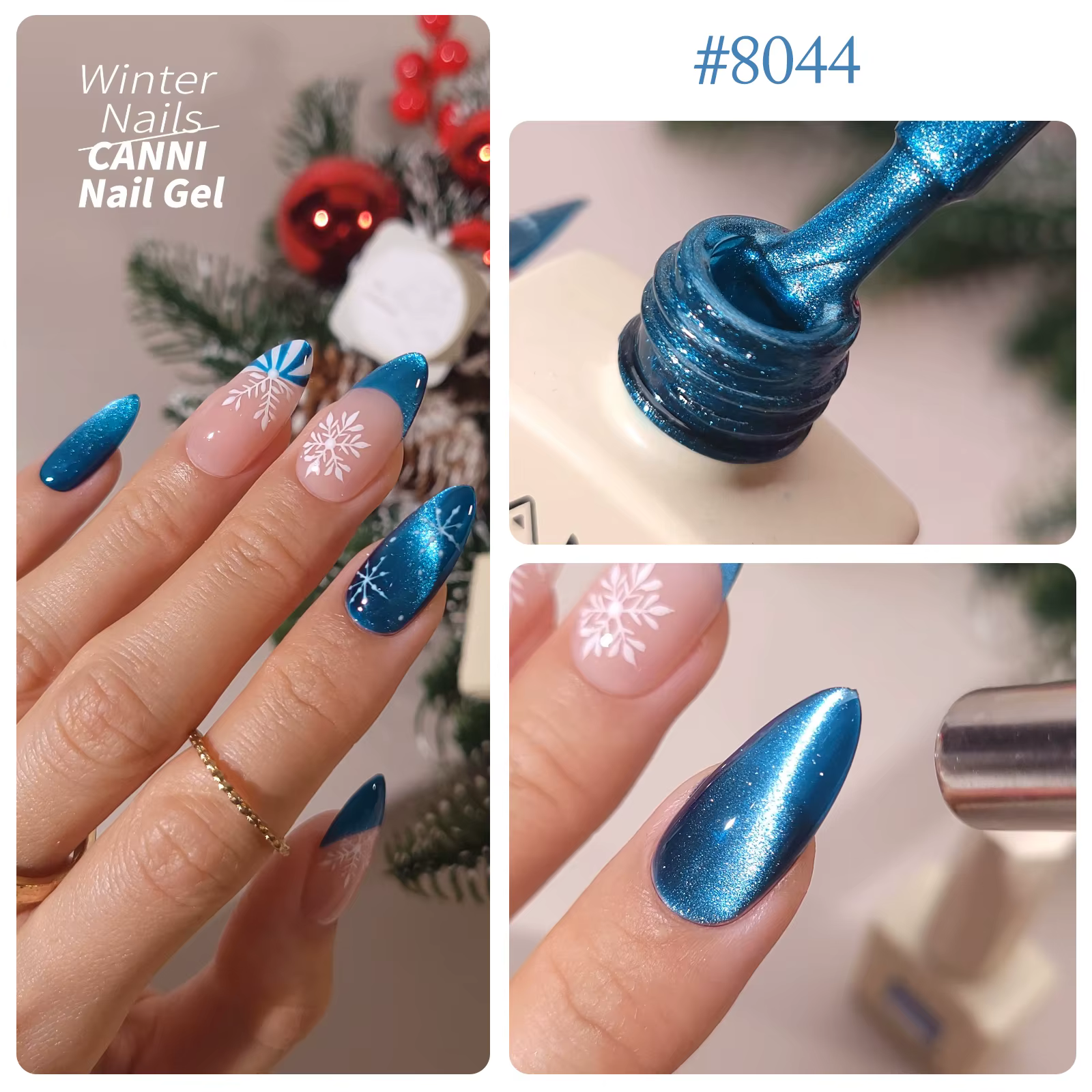 Kit de vernis à ongles gel œil de chat CANNI 8 pièces/kit 9ML, sans TPO/HEMA, à faire tremper, UV LED, vernis gel ultra brillant, paillettes, semi-permanent
