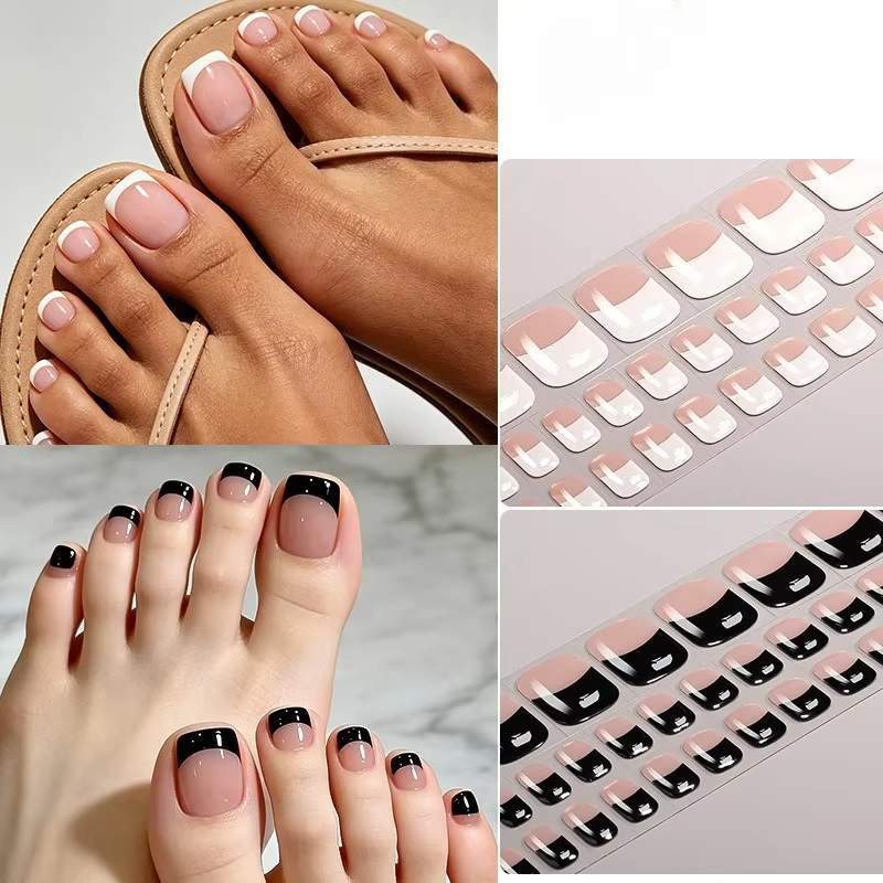 34tips Autocollants pour ongles de pieds en gel
