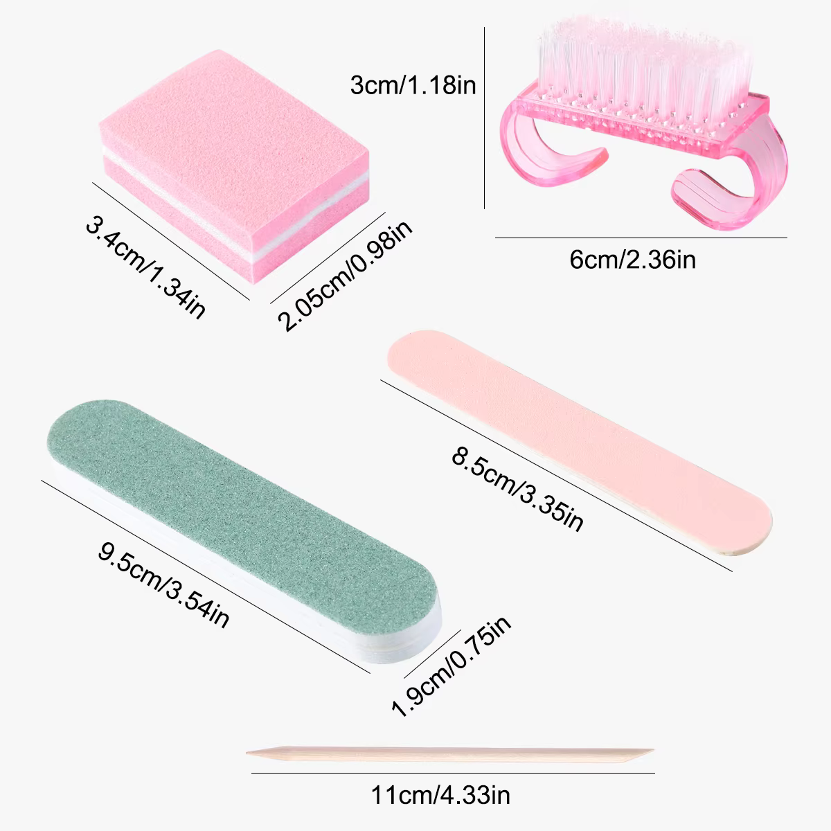 Kit d'art des ongles avec tampon de lime à ongles