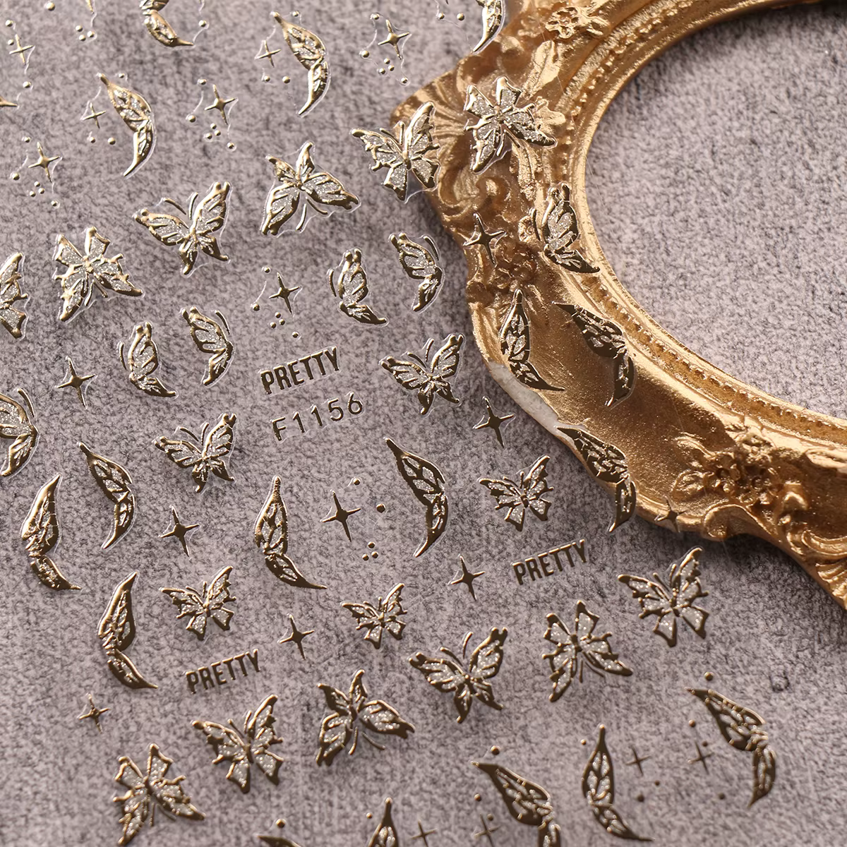 Autocollants à paillettes papillon pour manucure française
