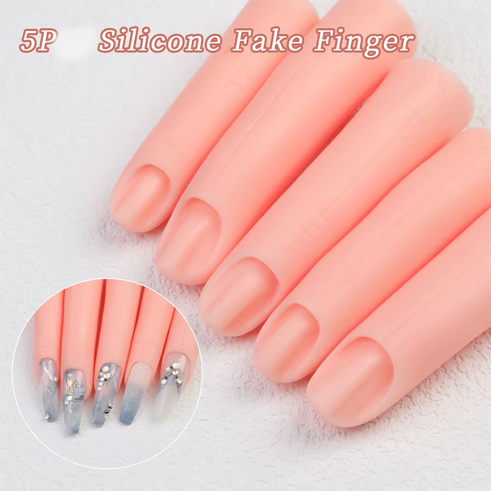 5 pièces/ensemble, Faux doigts naturels en silicone