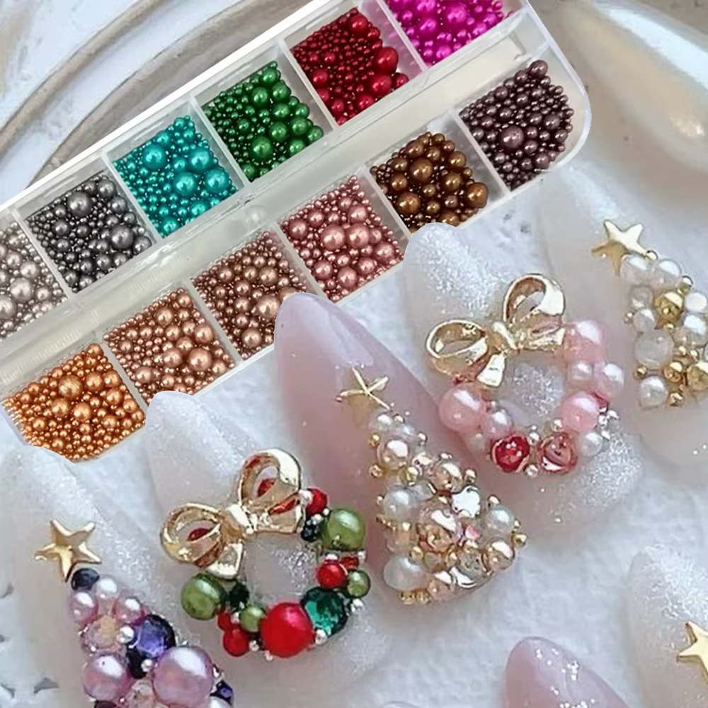 12 couleurs mélange taille ongles perles strass pour manucure bricolage