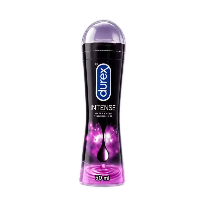 Lubrifiant Intense Durex 50ml à la Fraise, à Base d'Eau, pour Jouets Sexuels, Massage Anal et Vaginal, Gel Lubrifiant pour Orgasme Adulte