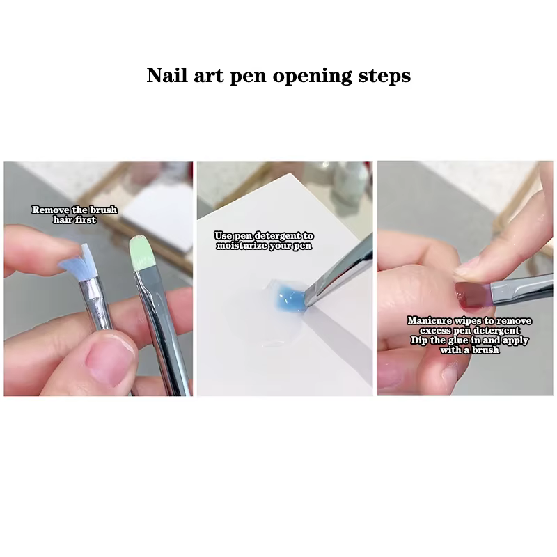 Stylo d'art de conception d'ongle Aurora pinceau Transparent