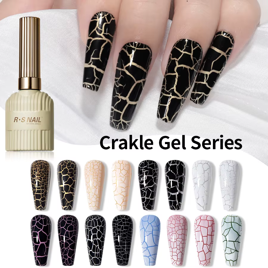 RSNAIL Crackle Gel vernis à ongles naturel sec bricolage Nail Art Cracking Gel