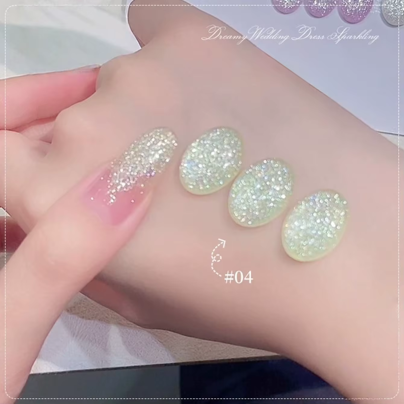 SHAKA 1-6 pièces Vernis à ongles gel pailleté fin