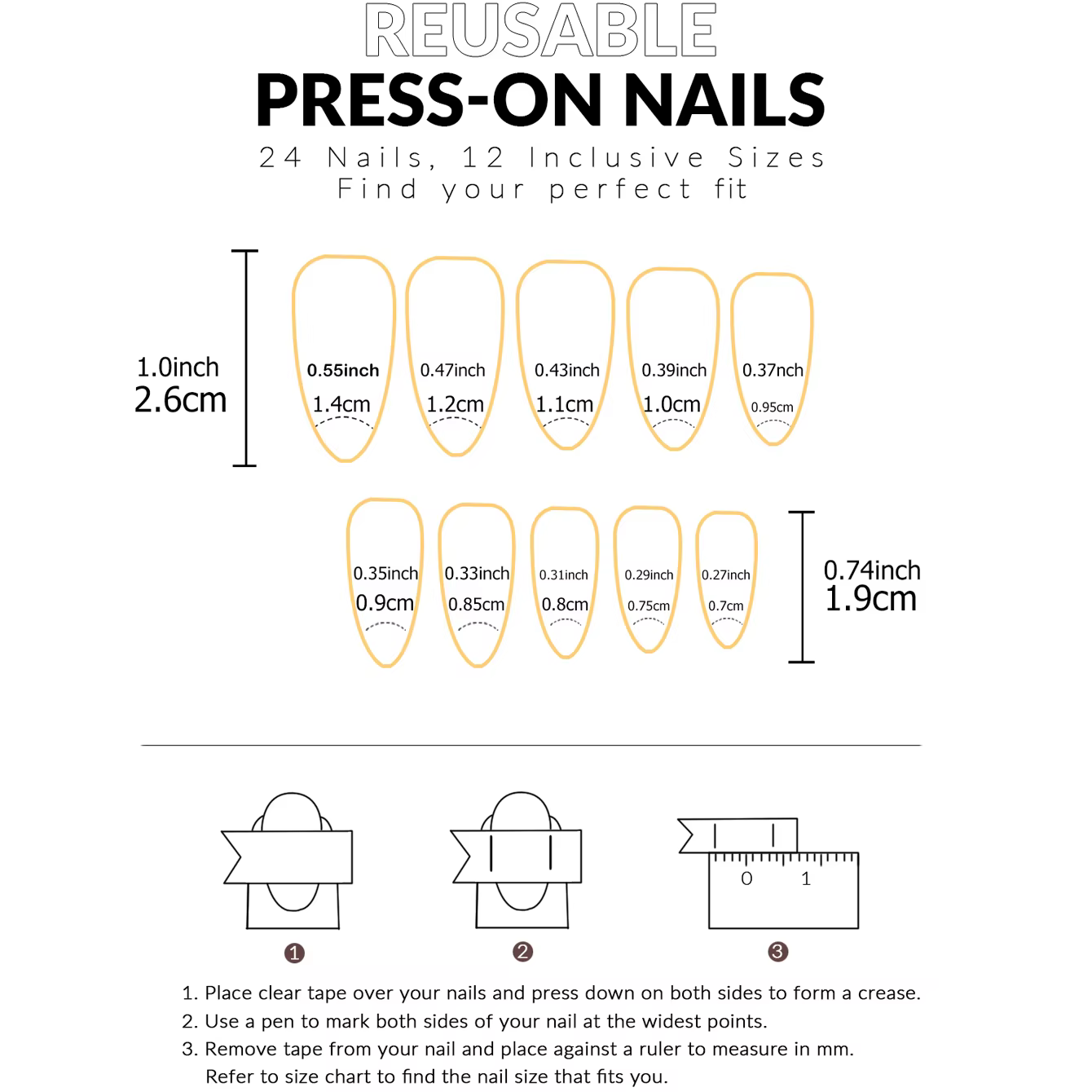 120 pièces/boîte Faux ongles en amande