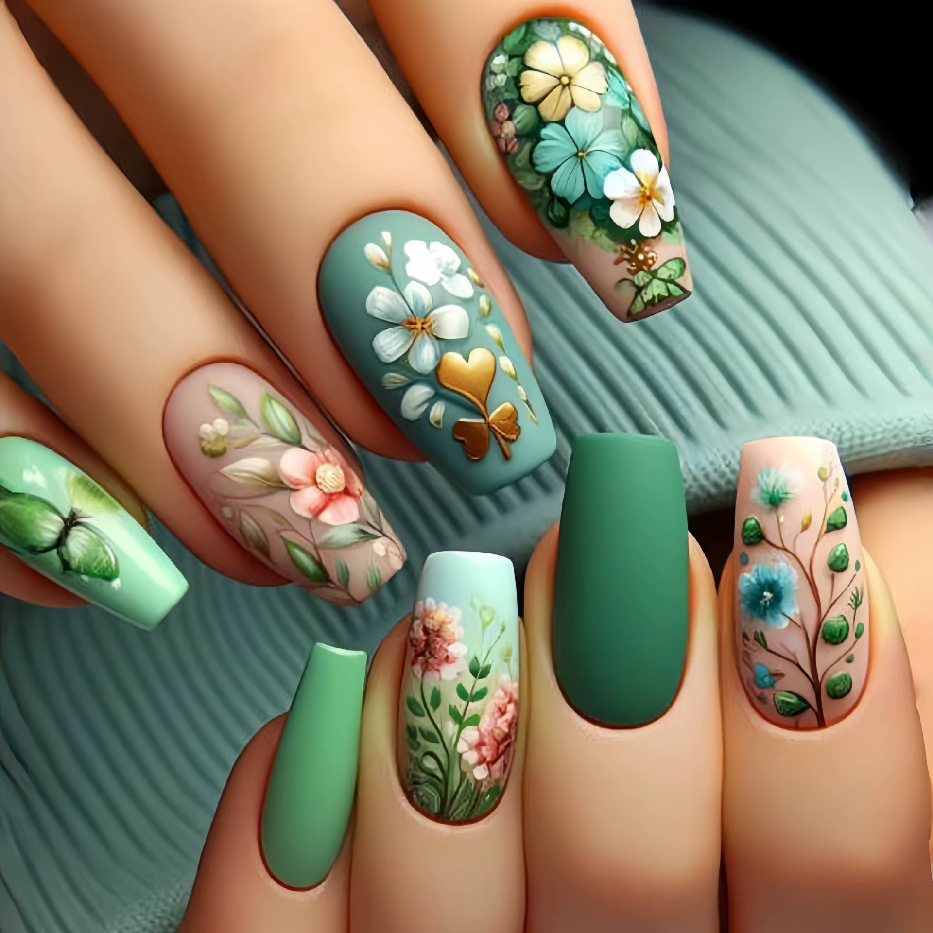 Faux-ongles mi-longs pour l'été et le printemps