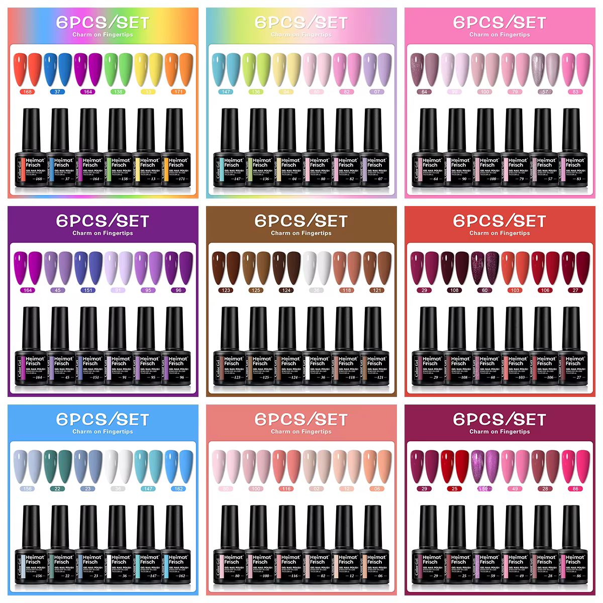 Série de blocs de couleurs | Ongles brillants 0.24 oz Gel de mousse de bonbons à la mode Semi-Permanent Nail Art goutte