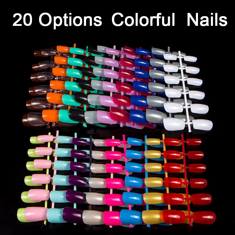 120 pièces/paquet 20 couleurs Faux Ongles conseils conception courte presse
