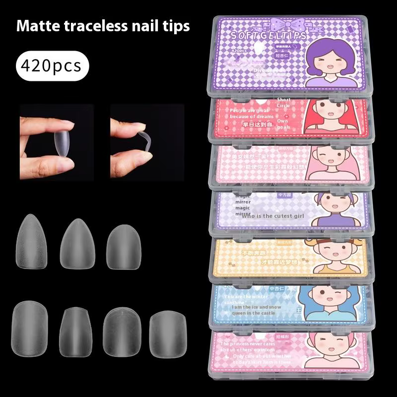 420 pièces/boîte ongles conseils mat court presse sur couverture complète