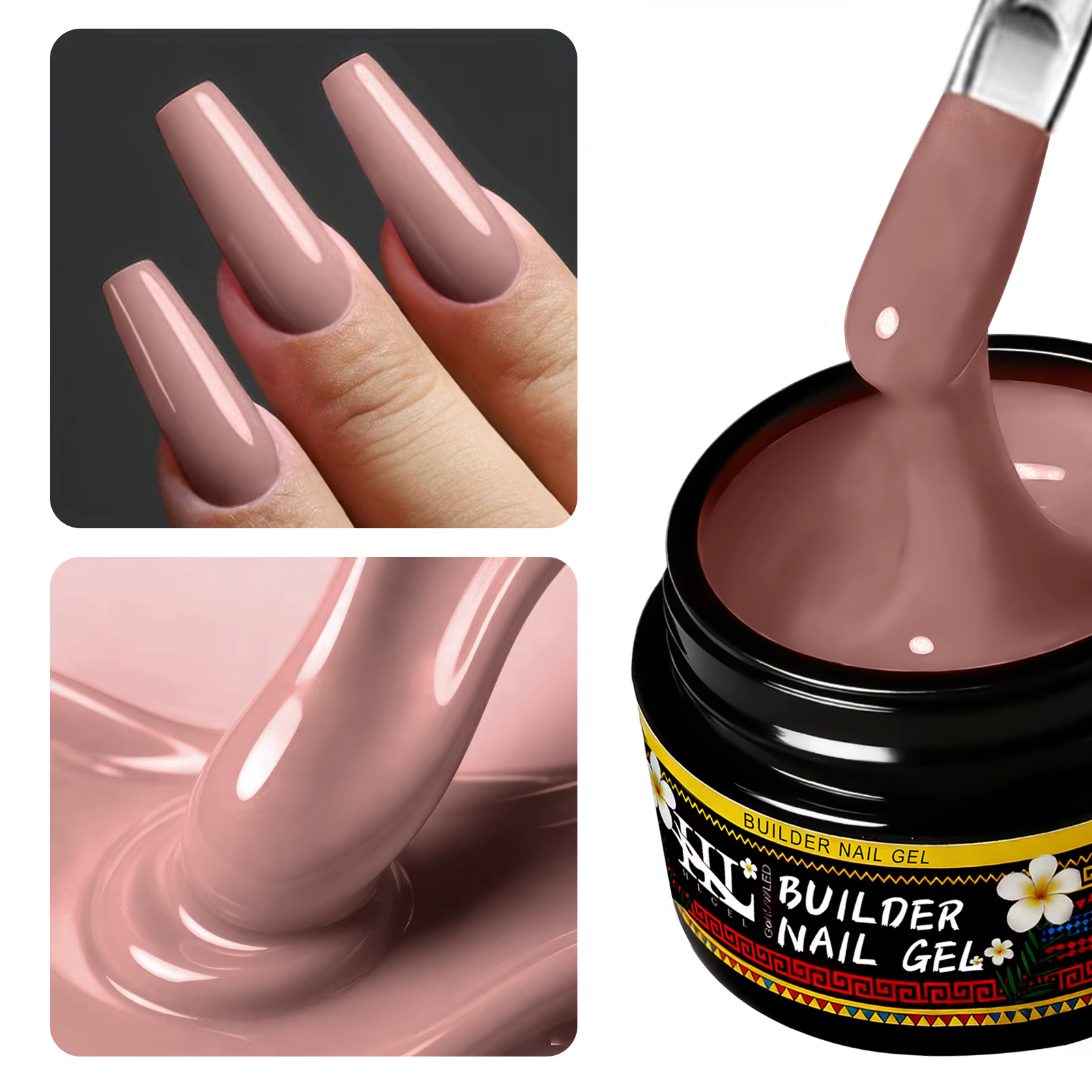 Gel de construction transparent en fibre de verre HL 20g pour renforcer les ongles cassés