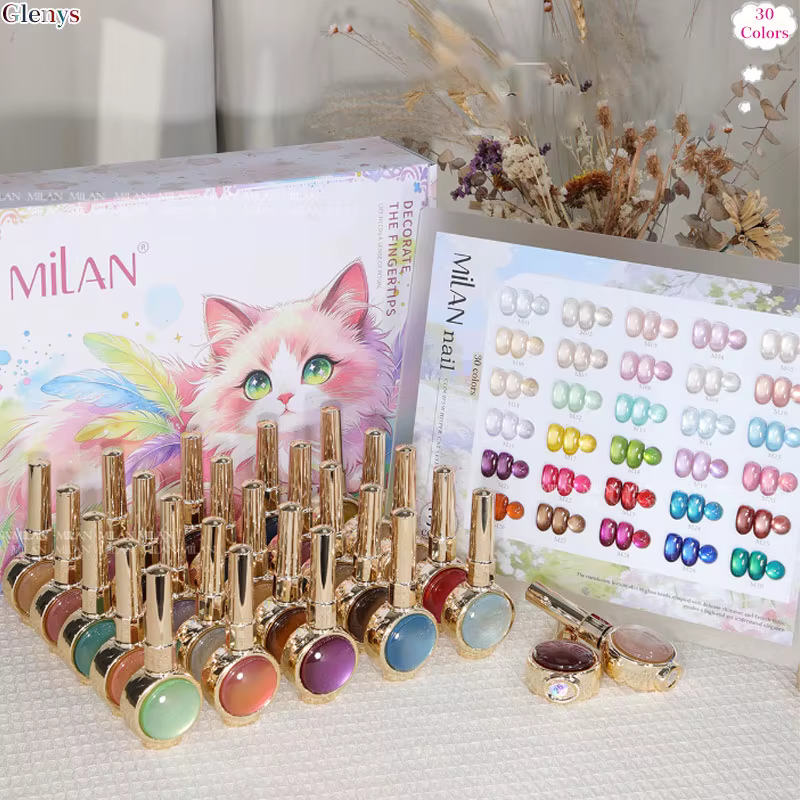Glenys – Kit de vernis à ongles gel effet œil de chat 30 couleurs