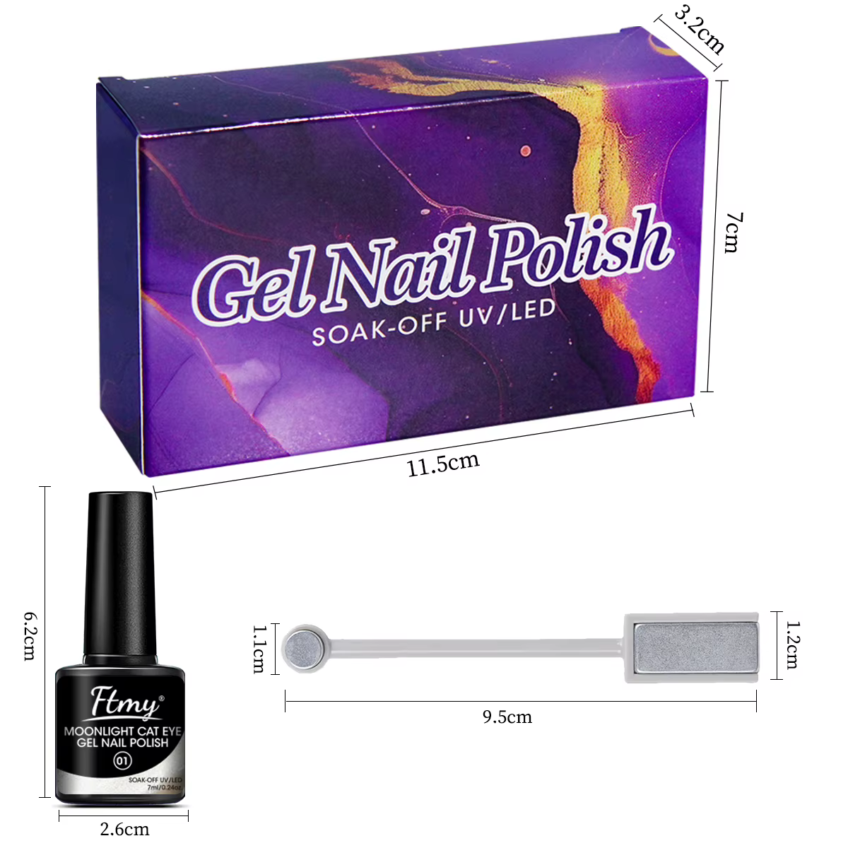 Vernis à ongles gel œil de chat au clair de lune blanc
