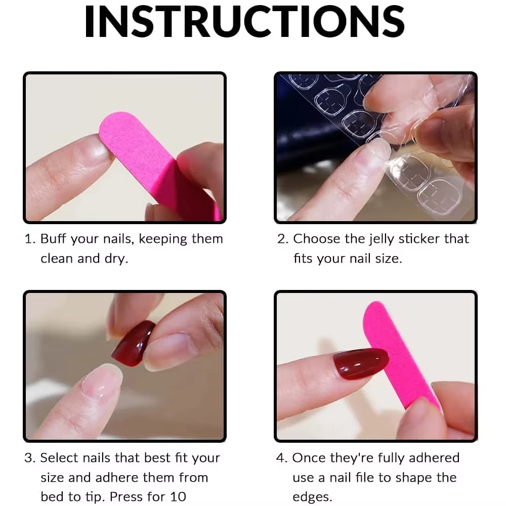 Faux ongles à pression en amande moyenne