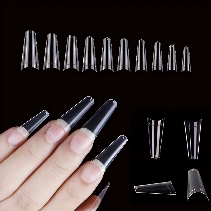 500 pièces faux ongles Art conseils français naturel Transparent cercueil