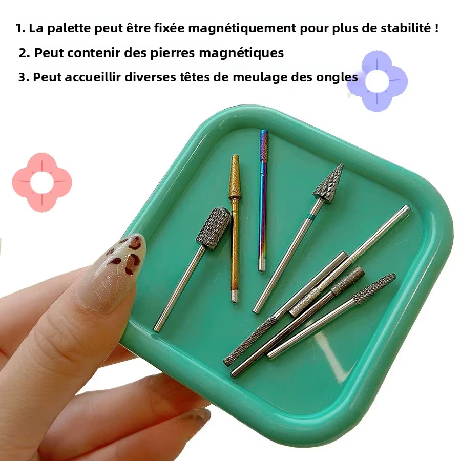 Plateau magnétique Portable pour organisateur de Nail Art