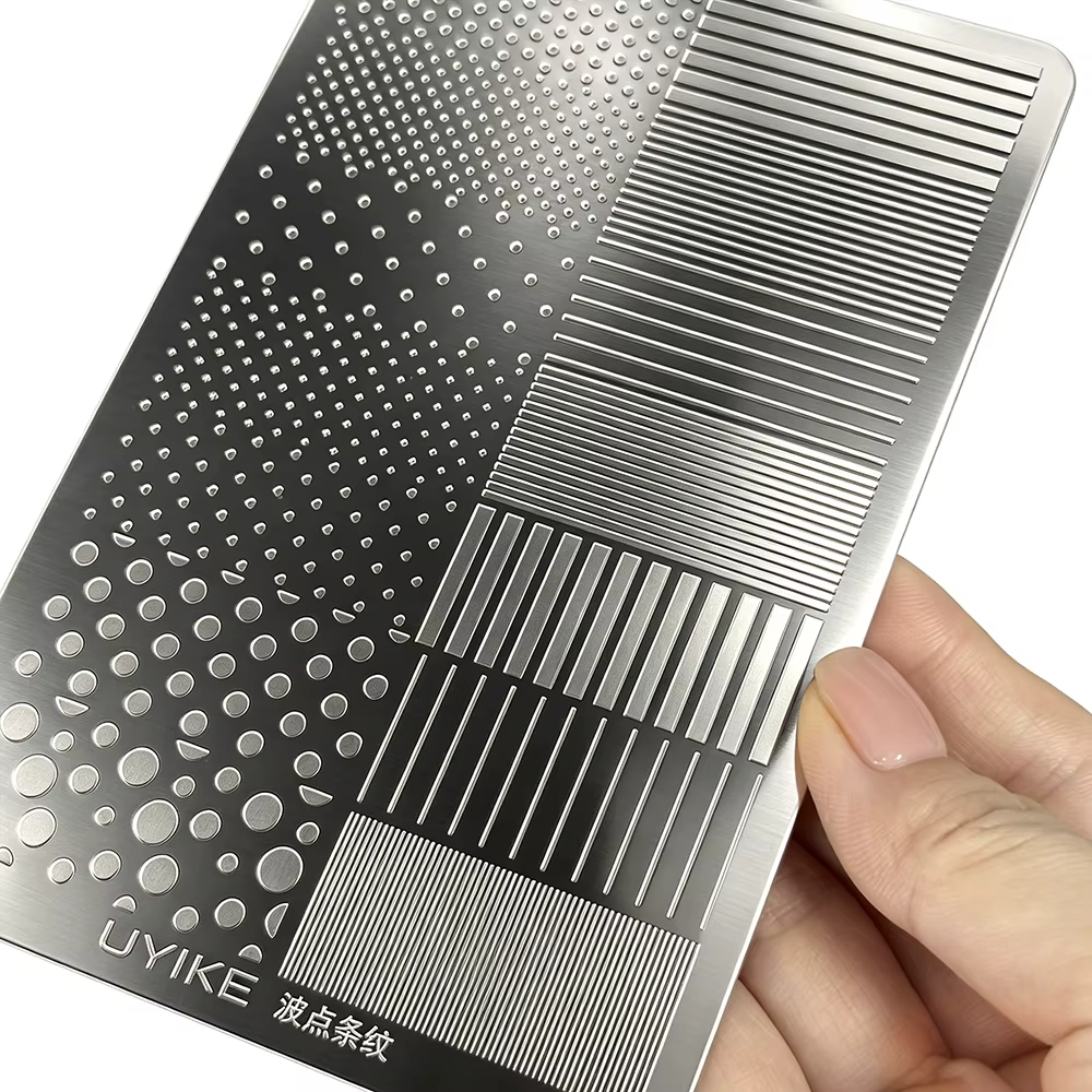Plaque de tamponnage pour nail art en acier inoxydable