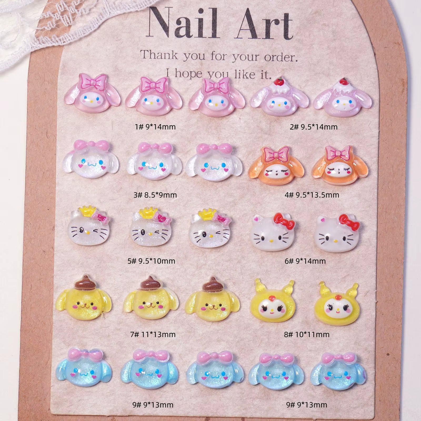100 pièces/paquet de charmes pour ongles KT Kitty - Art