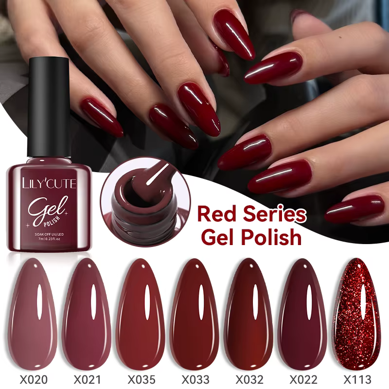 LILYCUTE Ancora rouge automne hiver Gel vernis à ongles Semi Permanent tremper UV LED Gel