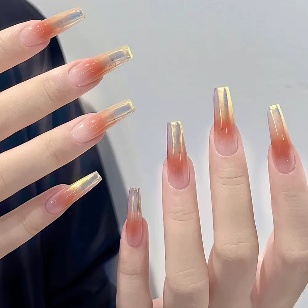 1 pot coucher de soleil Orange Aurora Chrome poudre à ongles 0.2g-Net clair de lune miroir