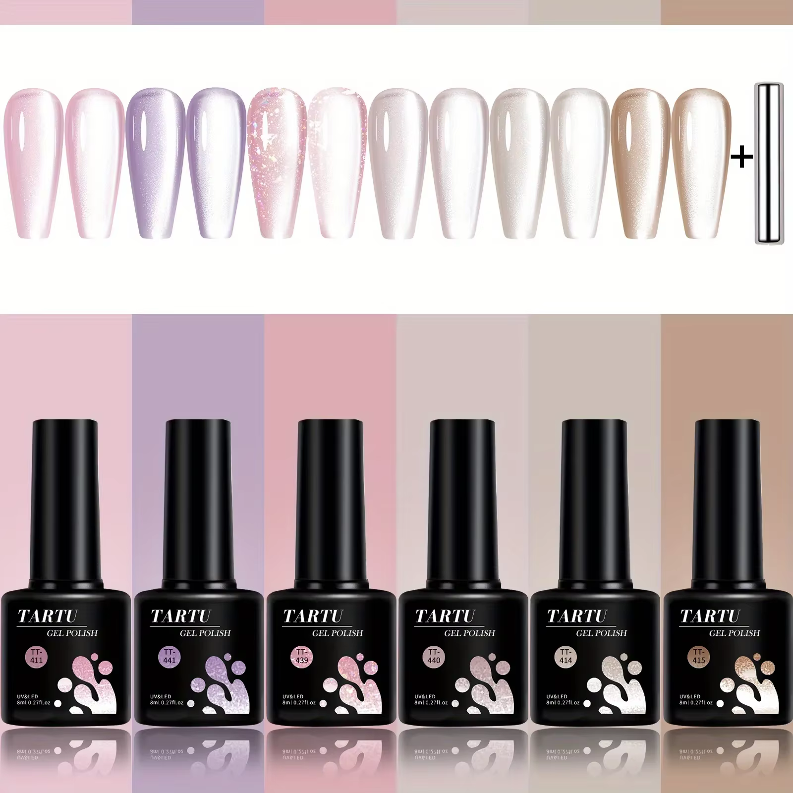 TARTU 6 pièces 8ml ensemble de vernis à ongles Gel oeil de chat
