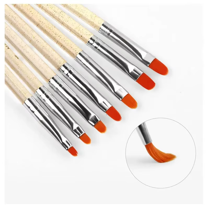 7 pièces/ensemble Nylon cheveux UV Gel acrylique Nail Art constructeur brosse stylo stylos à dessin pour la conception des ongles fournitures pour les professionnels