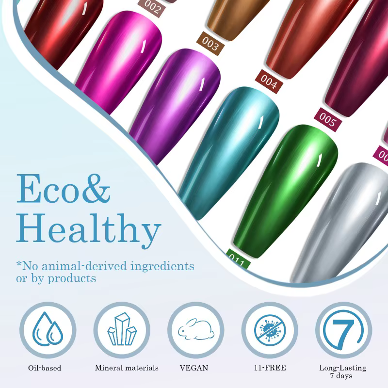 Vernis à ongles effet miroir métallique 12 couleurs