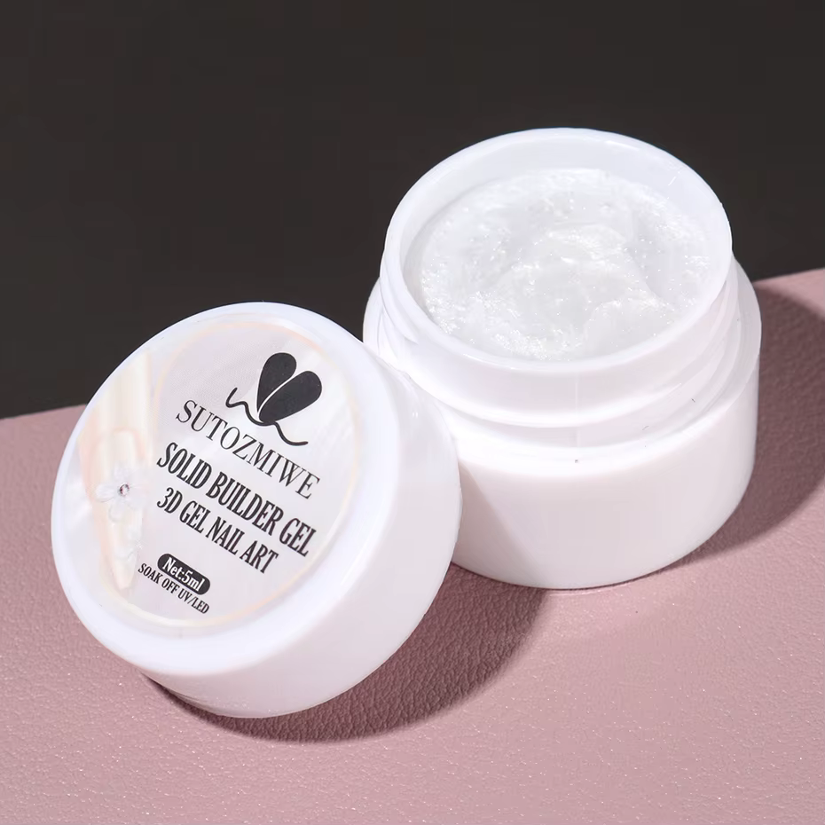 Vernis à ongles Gel solide 3D blanc chromé