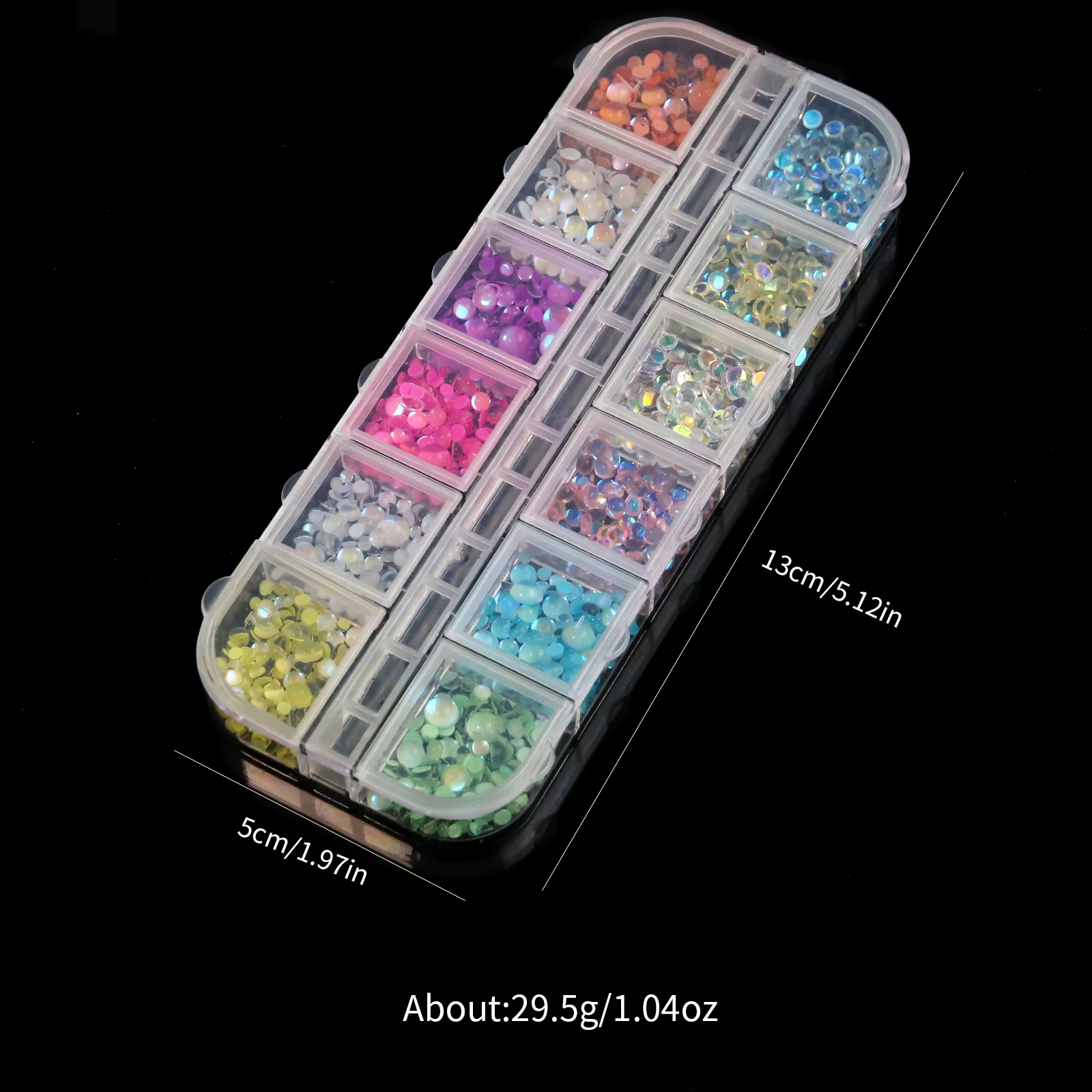 12 grilles de perles à ongles sirène 3D