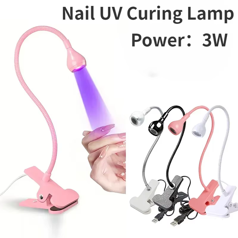 Sèche-ongles lumière UV lampe à ongles 395nm longueur d'onde Clip-on bureau Mini USB