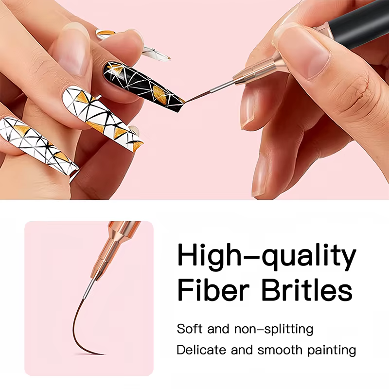 5 pièces professionnel Nail Art doublures rayures pinceaux outil Ultra-mince ligne détail dessin peinture