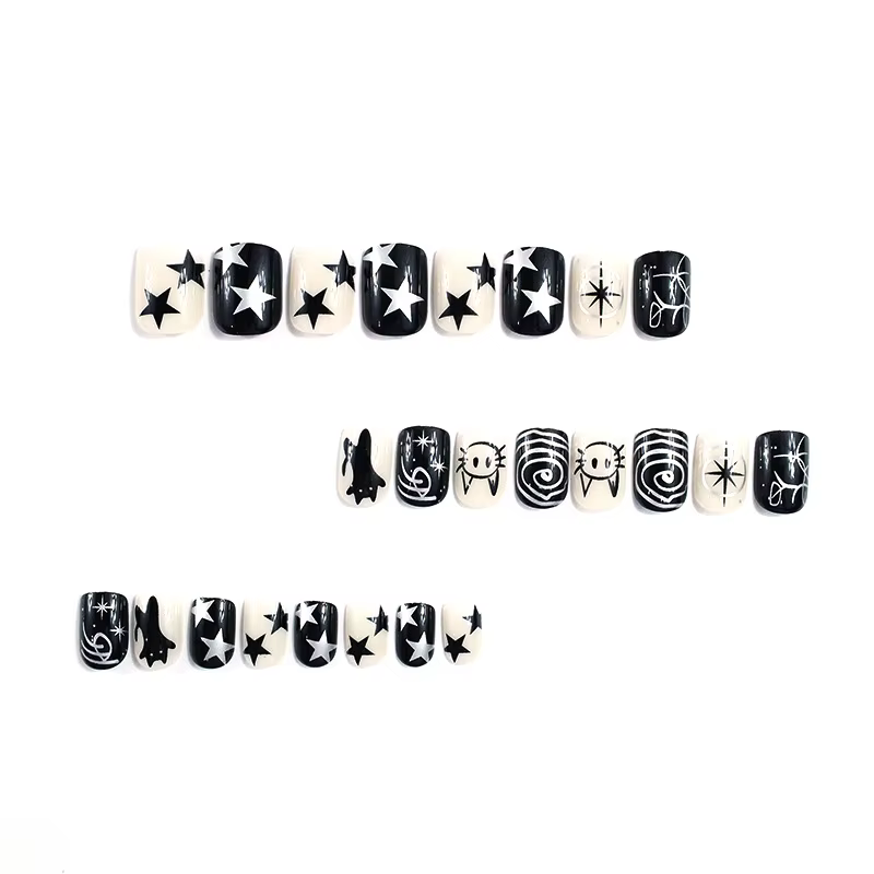 24 pièces de faux ongles carrés pour nail art