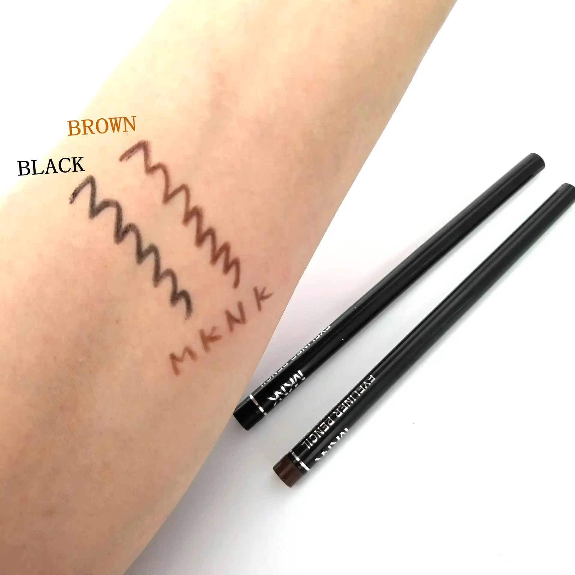 Crayon Eyeliner Waterproof à vaccage Rapide, Gel Soyeux, Outil de Maquillage pour les Yeux, Respectueux de l'Intérieur, 256 Marron et Noir, 3 Pièces