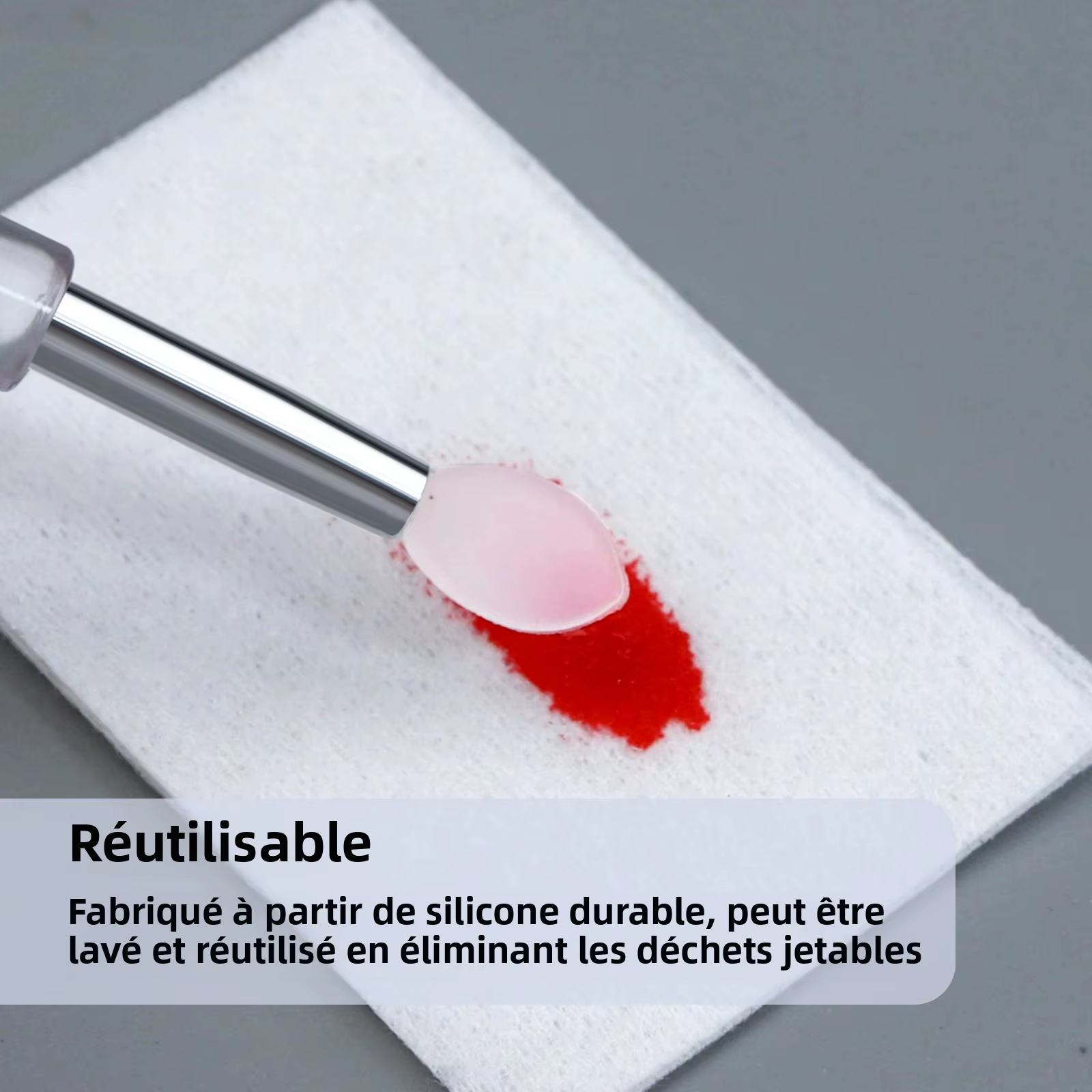 Brosse en Silicone transparente pour Nail Art