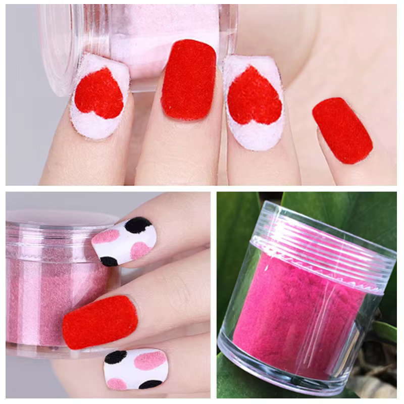Poudre de velours pour ongles bleu