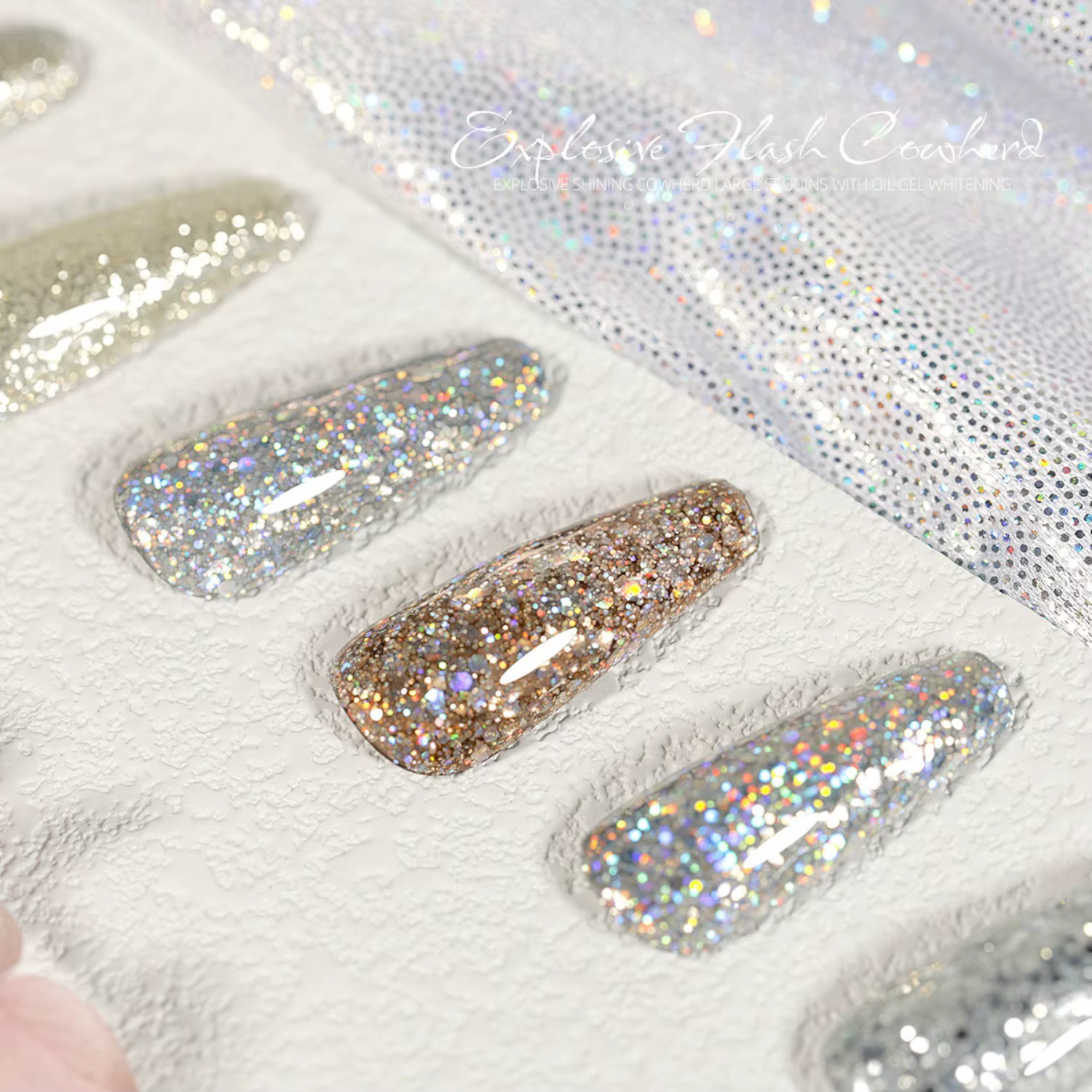 Vernis à ongles gel translucide effet coquille réfléchissante