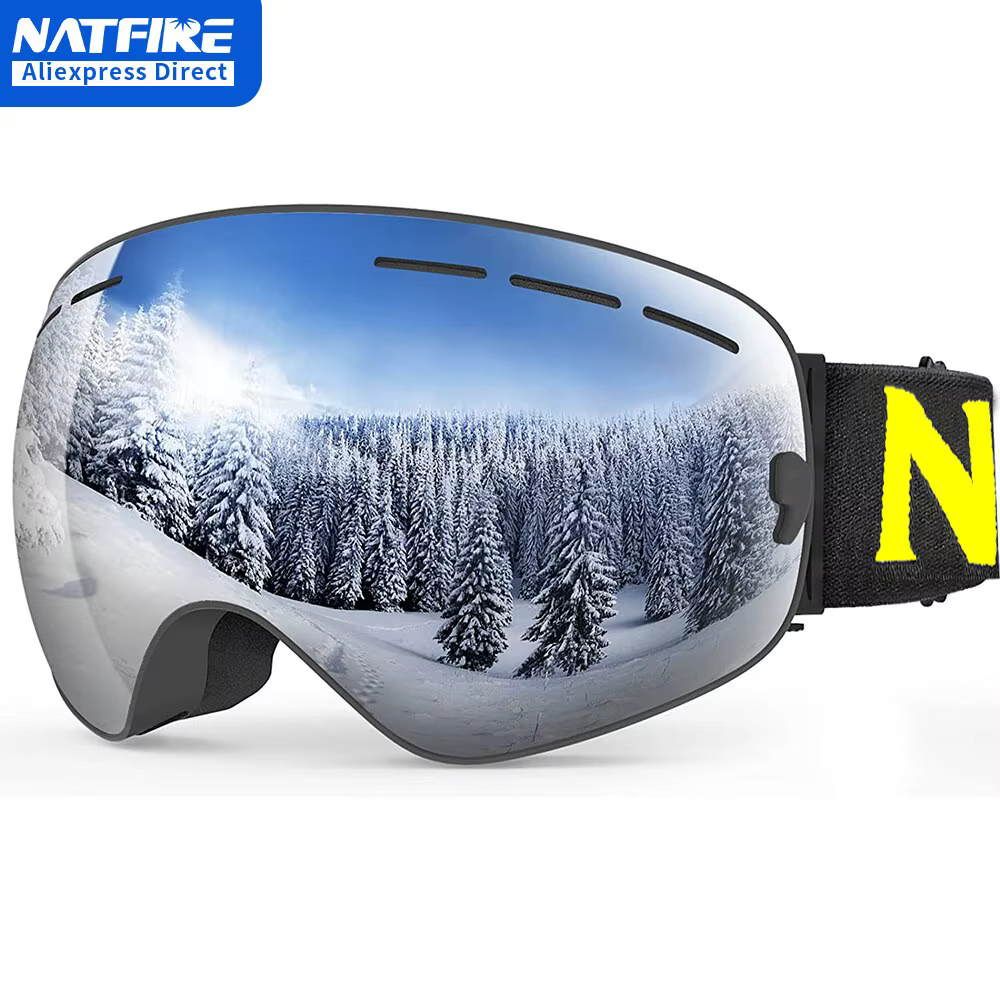 NATFIRE lunettes de Ski Double couches Anti-buée UV400 Snowboard lunettes de neige motoneige lunettes Sport de plein air Ski Googles