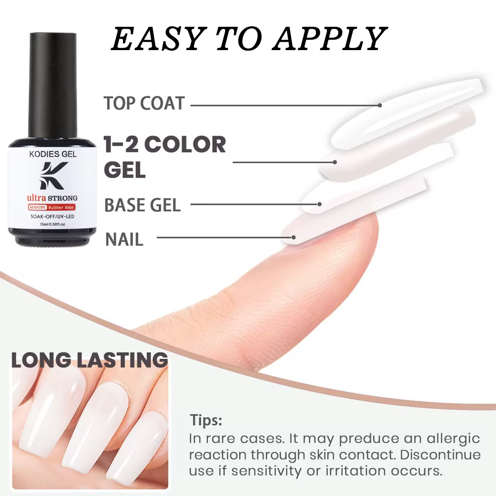 KODIES GEL nouvelle formule kératine couche de Base Gel vernis à ongles Ultra fort