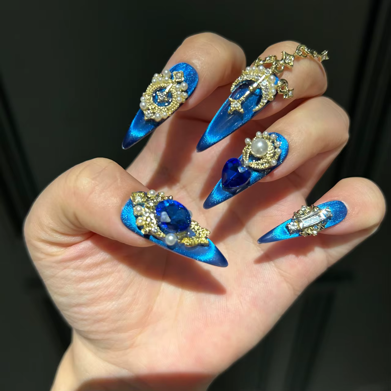Clous à pression de luxe de Style cour bleu Royal