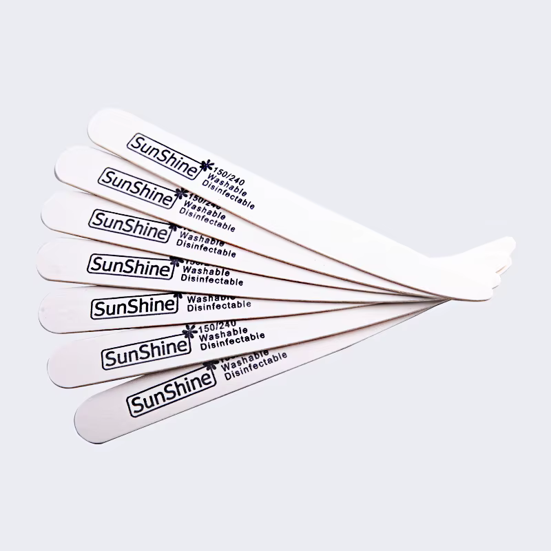 50 pcs/lot limes à ongles en bois blanc 150/240 manucure pédicure soin Nail Art pour UV Gel vernis tampon blocs outil