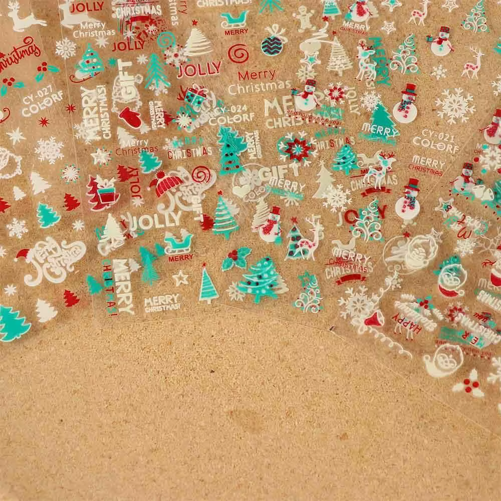 Autocollants pour ongles de Noël qui brillent dans le noir