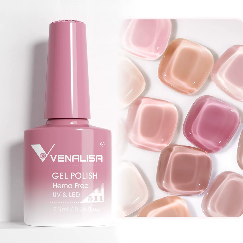 Venalisa HEMA TPO gratuit 7.5ml Transparent gelée Gel vernis à ongles nu rose