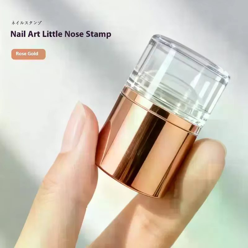 Mini sceau à ongles Transparent avec grattoir