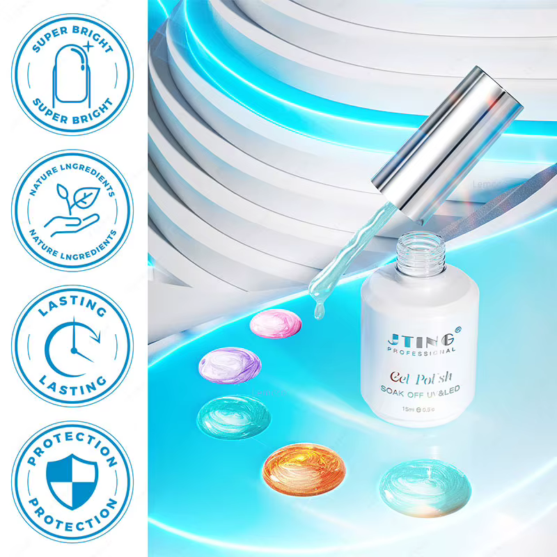Eleanos spirale Gel 24 pièces Aurora perle coquille fil Gel vernis à ongles avec carte de couleur pour manucure tremper